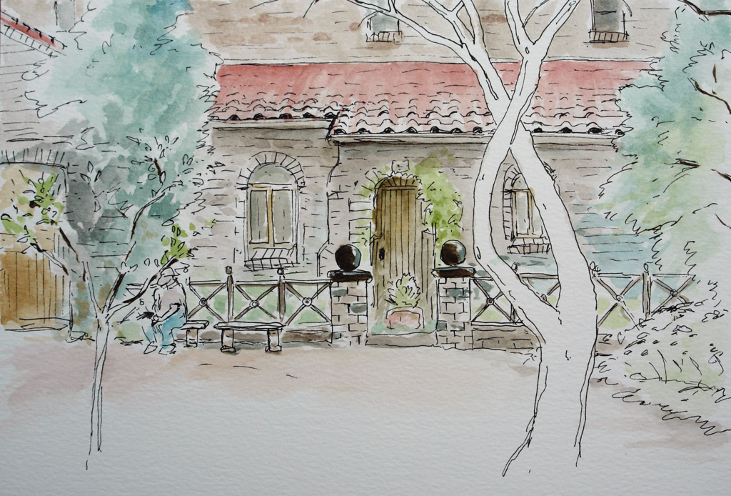 Pen & Watercolour Drawing of St Francis of Assisi Anglican Church