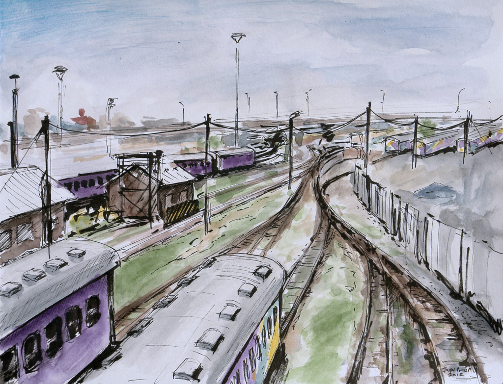 View of the railways from Nelson Mandela Bridge