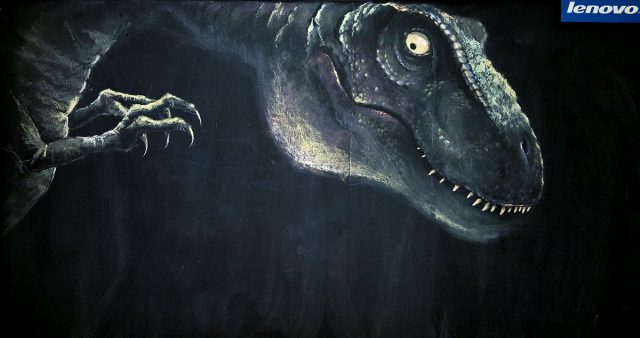 Chalk Drawing of a T-Rex
