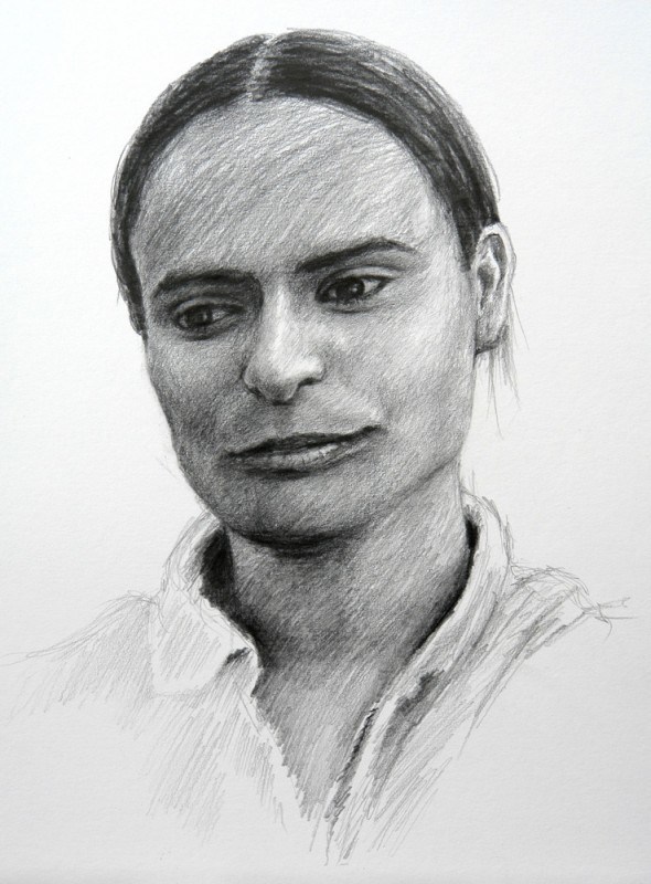 Drawing of a lady from Dhanaula, India