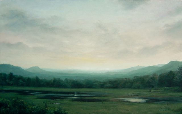 Oil Painting of Hotwe Lakes