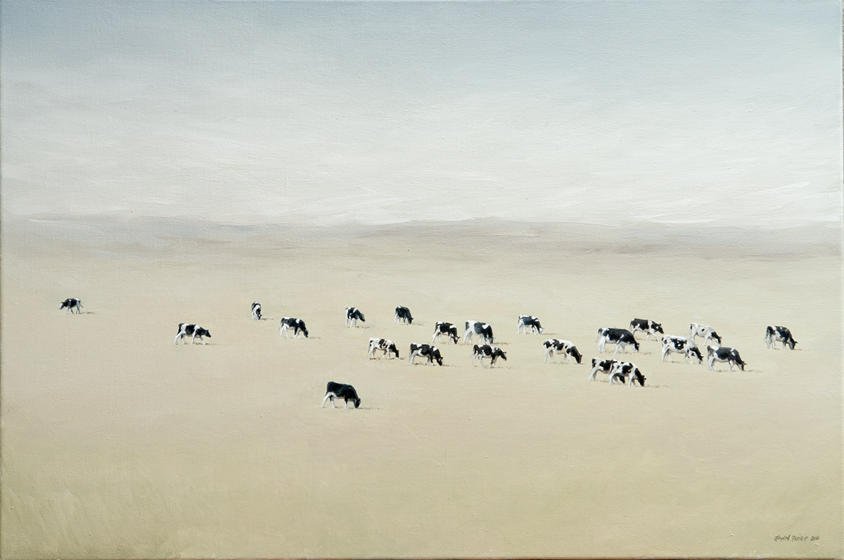 Oil Painting of 22 Cattle