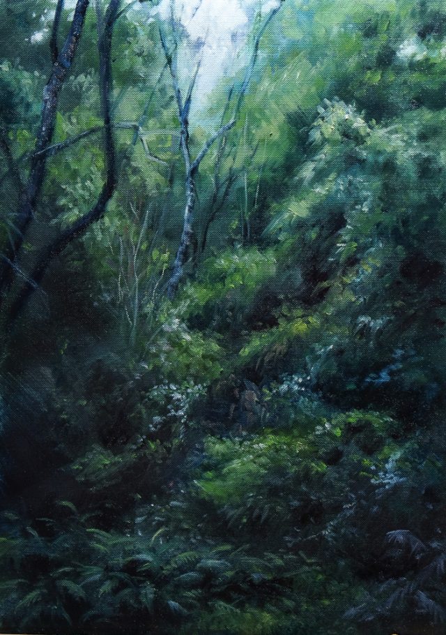 Oil painting of a Drakensberg Forest