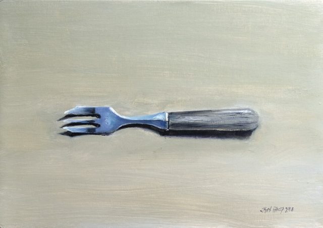 Oil Painting of a Cake Fork