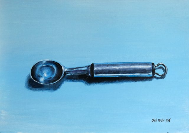 Oil Painting of an ice cream scoop