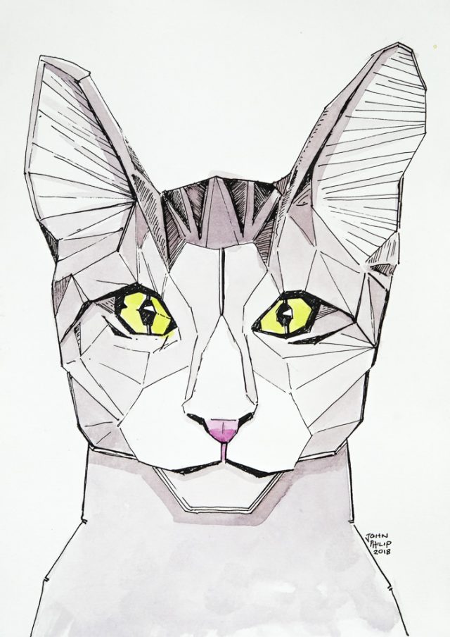 Drawing of a Cat Robot