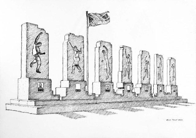 Drawing of the Gugulethu Seven Monument